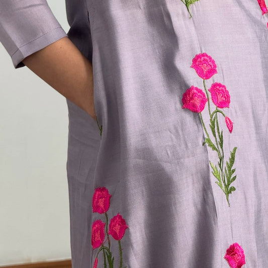 Jumun embrodairy butta work A-line kurta set for women