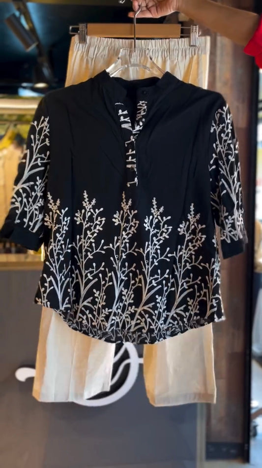 Alisha pure cotton aari work tunic top for women (Only top)