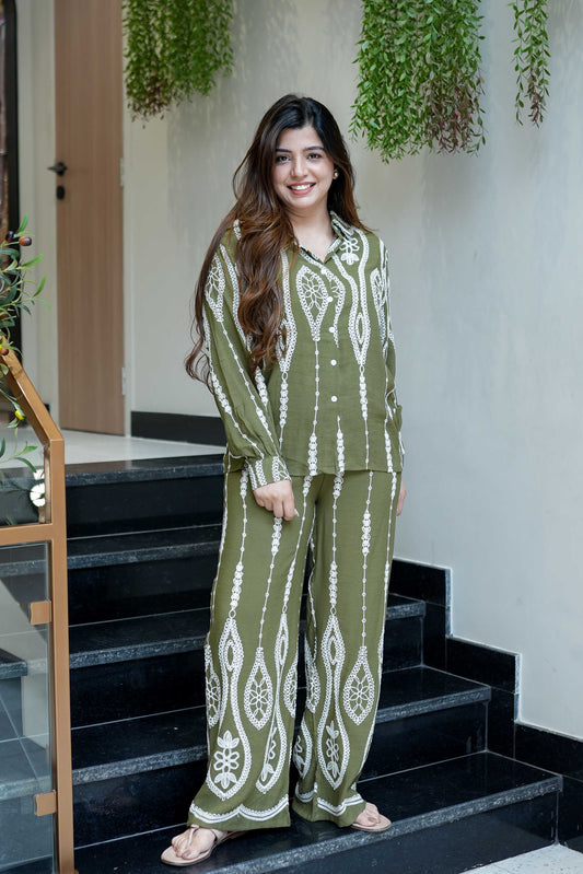 Mahira Pure Cotton Kai Thread Work cord-set for women