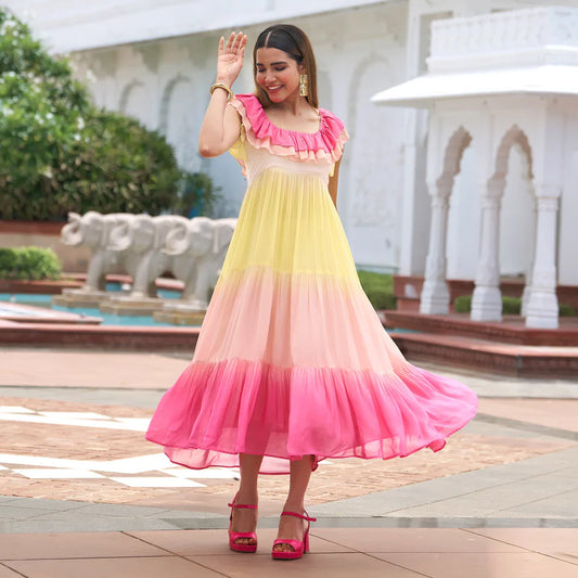 Sunset summer essential Ombre maxi dress for women