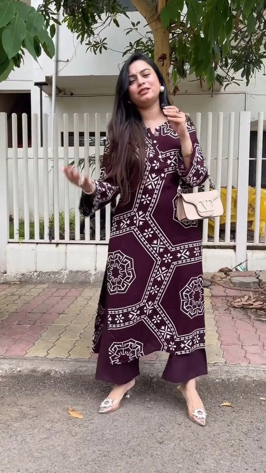 Floral Printed Rayon Kurta and Pant