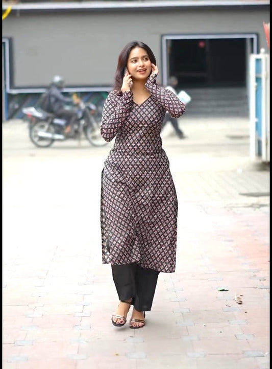 Foram Cotton Printed Kurta For Women