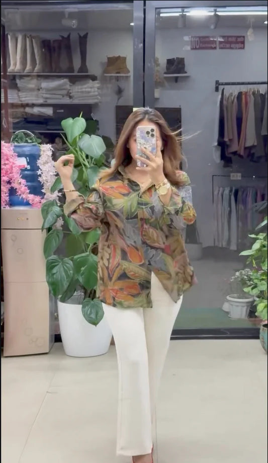 geographic print shirts for women