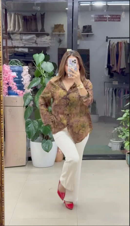 geographic print shirts for women