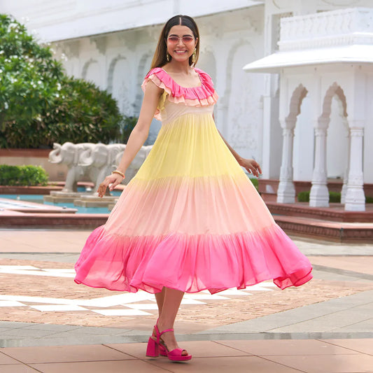 Sunset summer essential Ombre maxi dress for women