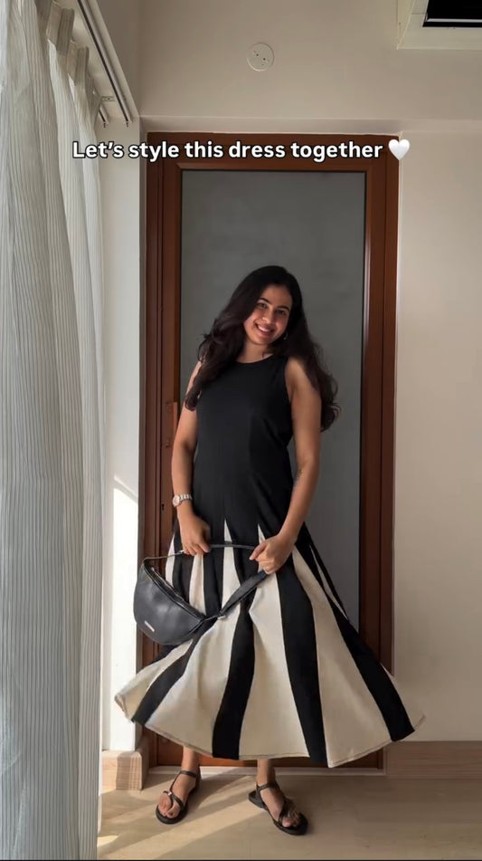 Black kali cotton western dress for women