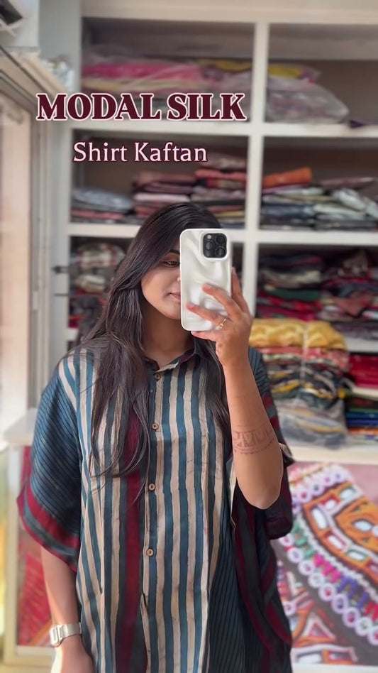 Tanvi ajrakh printed kaftan shirt