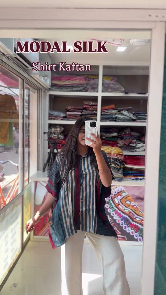 Tanvi ajrakh printed kaftan shirt