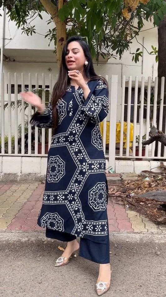 Floral Printed Rayon Kurta and Pant