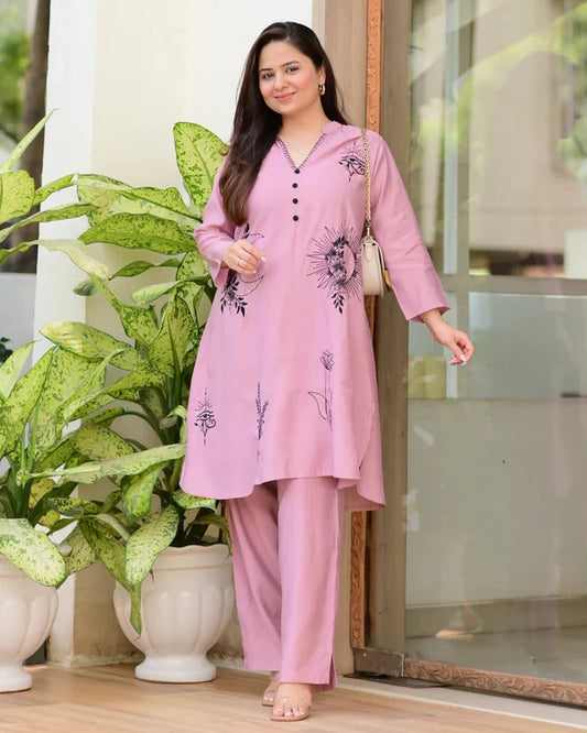 Teesha ivory Casual Thread Cord-set for Women.