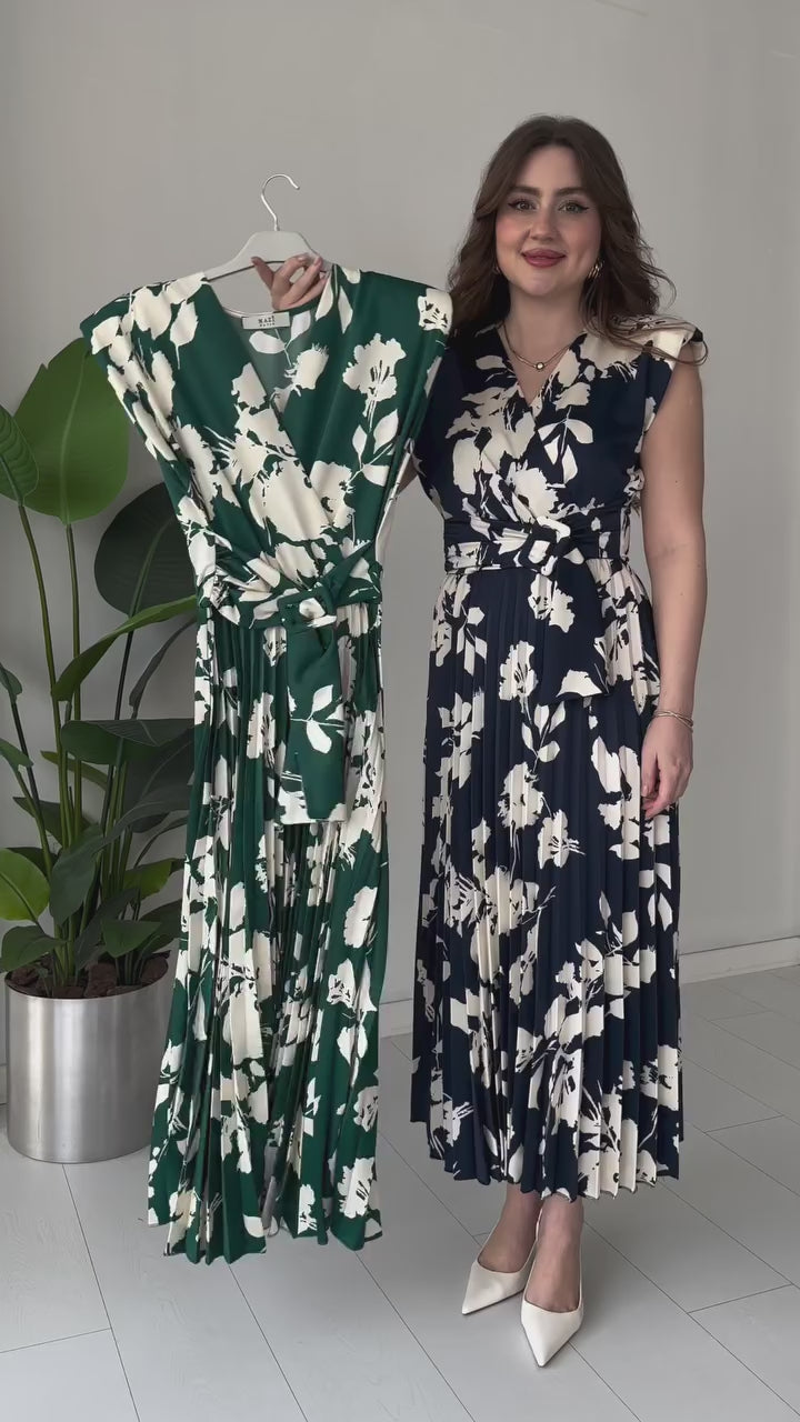 Remini casual Peplum pleated crepe dress for women