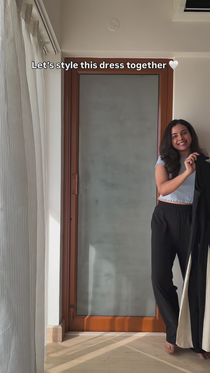 Black kali cotton western dress for women