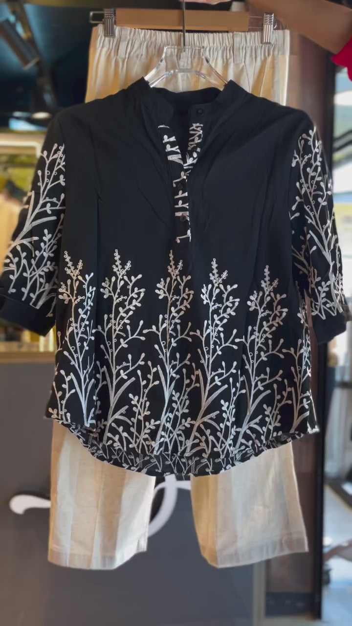 Alisha pure cotton aari work tunic top for women