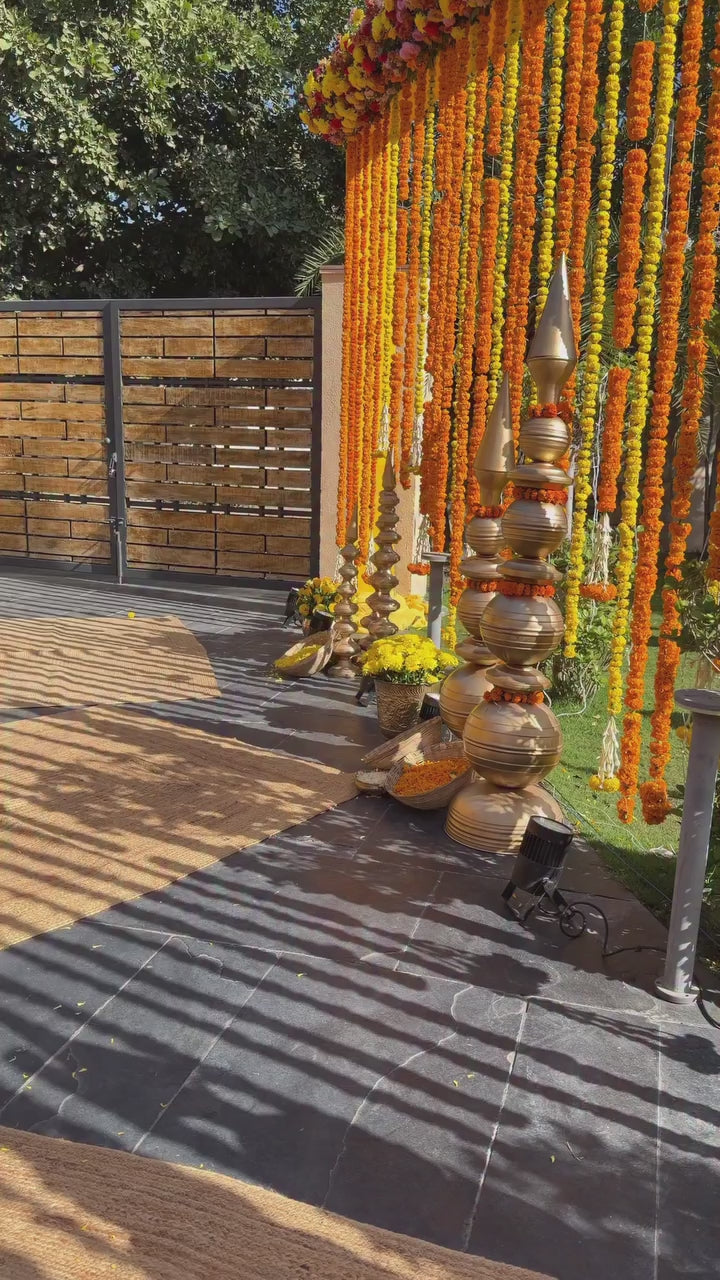 WaterFall brown statement appliqué work maxi dress