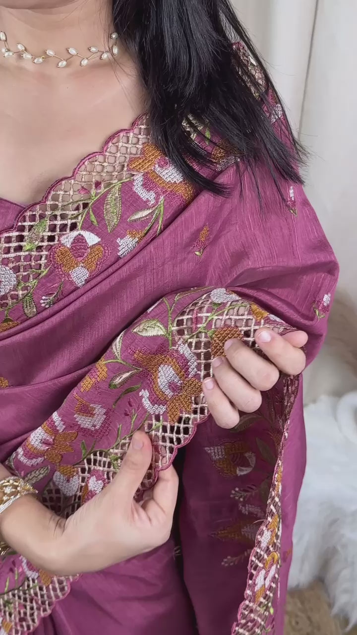 Beautiful Visca Slub Silk Saree For Women