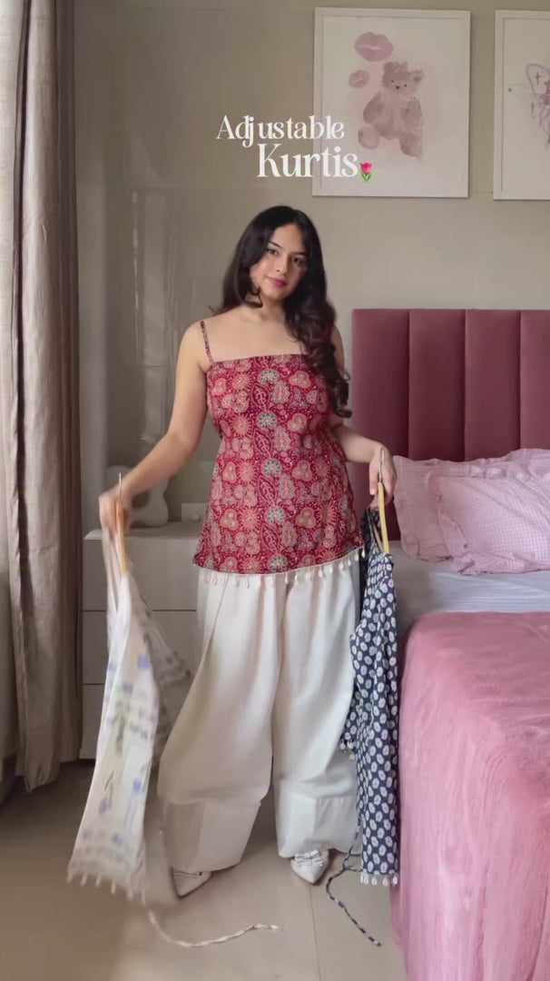 Rooh Cotton Flared Sleeves Short Kurti