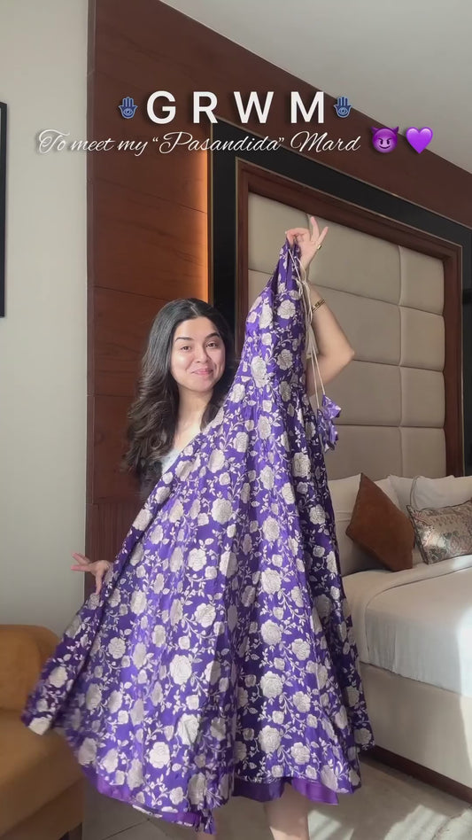 Label mishwa present trendy pure banarasi anarkali suit set perfect for festive