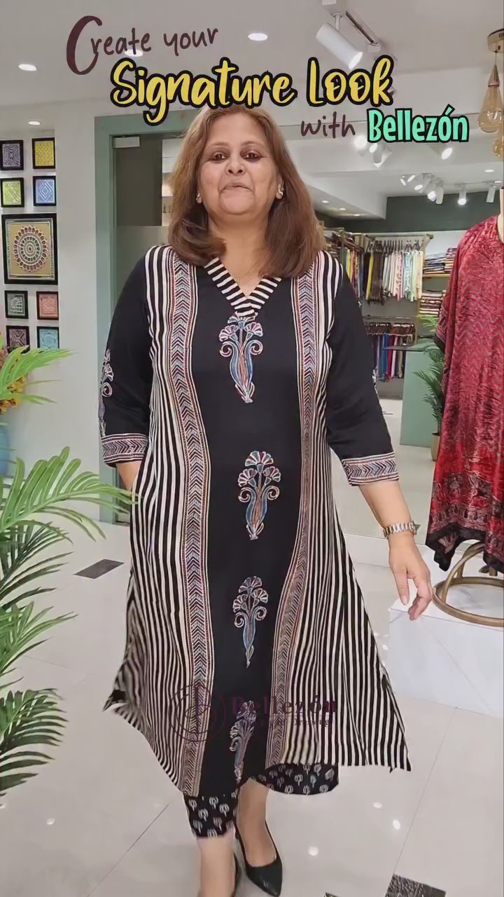 Dolly modal ajrakh printed kurta set