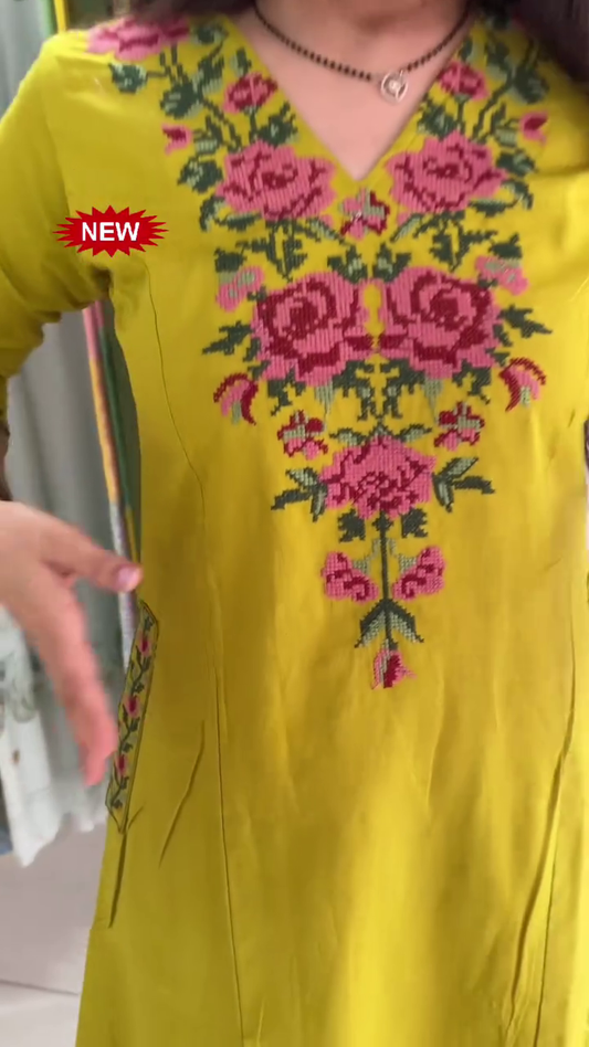 Shikha pure cotton comfy A-line kurta for women