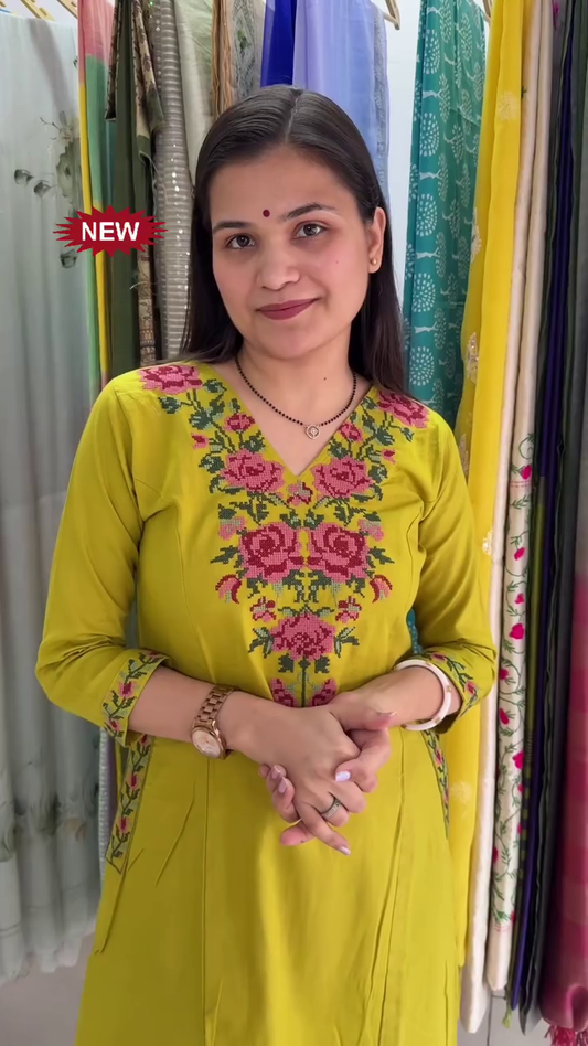 Shikha pure cotton comfy A-line kurta for women